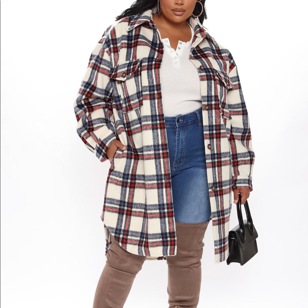 Flannel Button Down Jacket